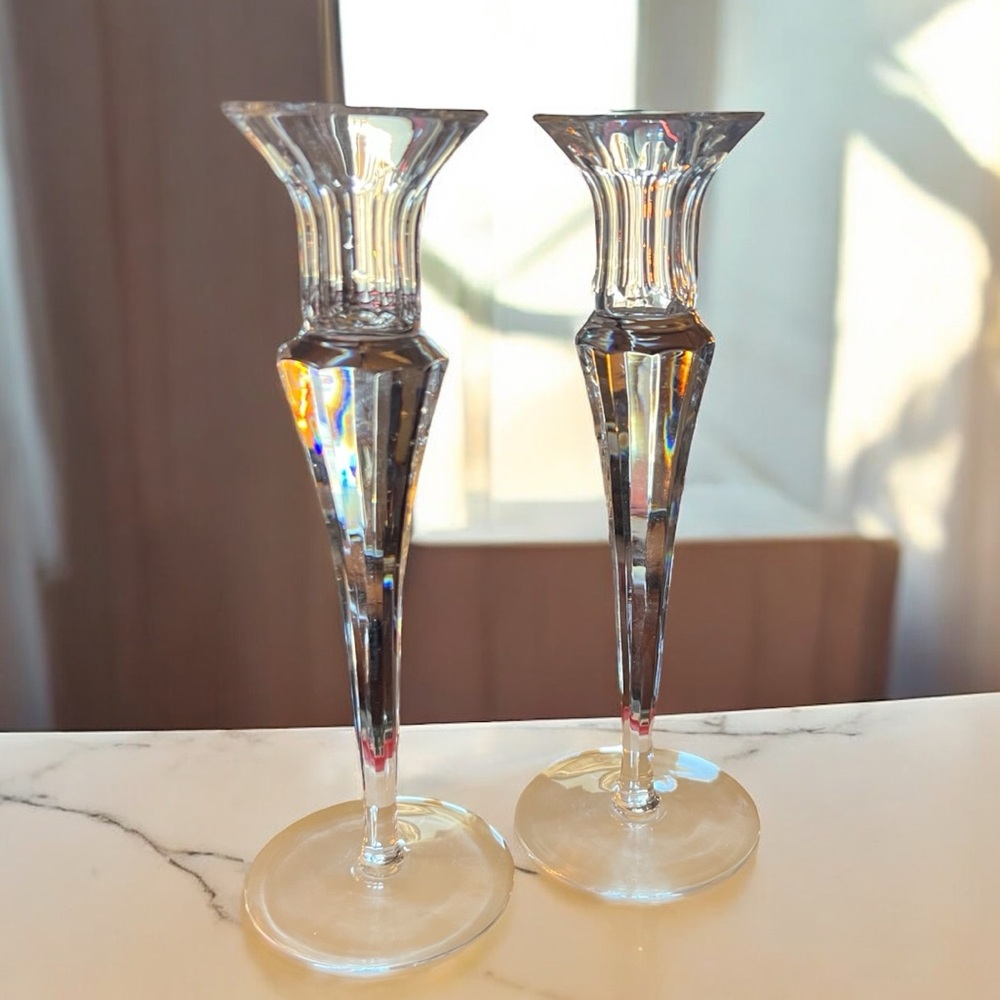 EUC~ Vintage Astral Peerage Single Light Crystal
Candlesticks Set Of 2